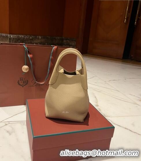 Promotional Loro Piana Micro Bale Bucket Bag in Grained Calfskin LP5454 Apricot 2023