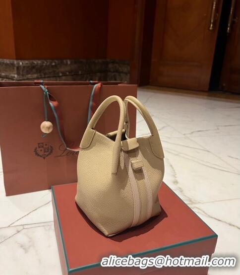 Promotional Loro Piana Micro Bale Bucket Bag in Grained Calfskin LP5454 Apricot 2023