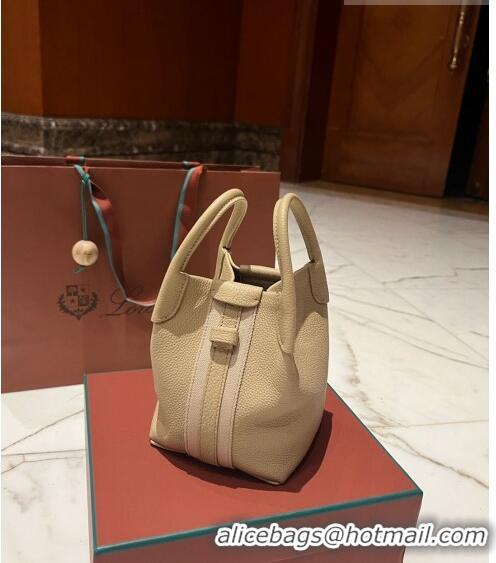 Promotional Loro Piana Micro Bale Bucket Bag in Grained Calfskin LP5454 Apricot 2023