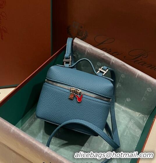 Good Product Loro Piana Extra Pocket L11.5 Pouch in Calfskin with Rabbit Charm LP5455 Blue 2023