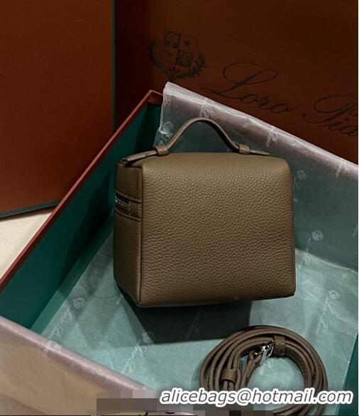 Custom Loro Piana Extra Pocket L11.5 Pouch in Calfskin with Rabbit Charm LP5455 Khaki Green 2023