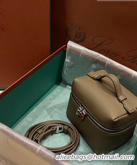 Custom Loro Piana Extra Pocket L11.5 Pouch in Calfskin with Rabbit Charm LP5455 Khaki Green 2023