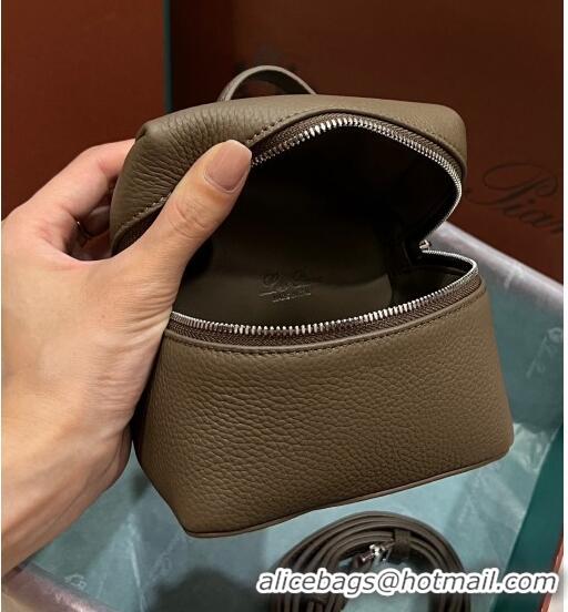 Custom Loro Piana Extra Pocket L11.5 Pouch in Calfskin with Rabbit Charm LP5455 Khaki Green 2023