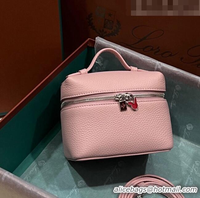 Top Quality Loro Piana Extra Pocket L11.5 Pouch in Calfskin with Rabbit Charm LP5455 Light Pink 2023