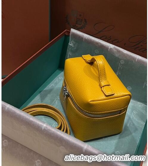 Inexpensive Loro Piana Extra Pocket L11.5 Pouch in Calfskin with Rabbit Charm LP5455 Yellow 2023