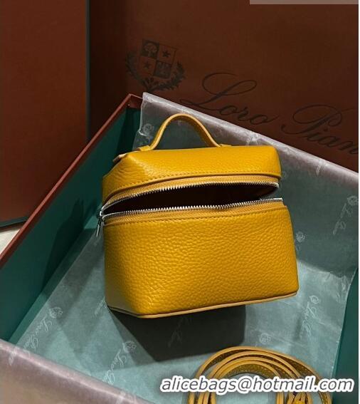 Inexpensive Loro Piana Extra Pocket L11.5 Pouch in Calfskin with Rabbit Charm LP5455 Yellow 2023