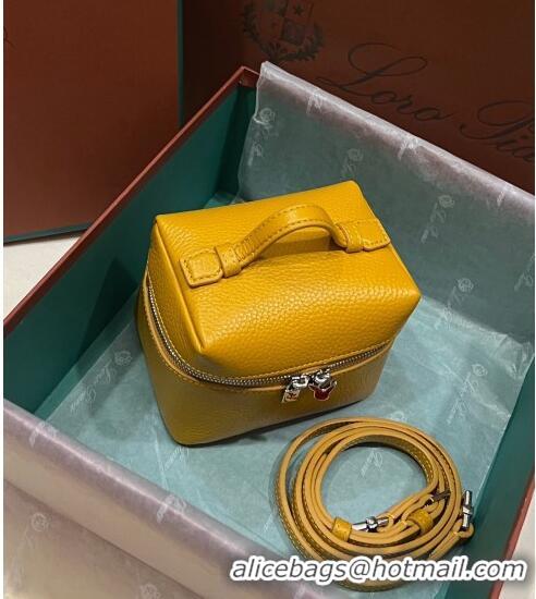 Inexpensive Loro Piana Extra Pocket L11.5 Pouch in Calfskin with Rabbit Charm LP5455 Yellow 2023