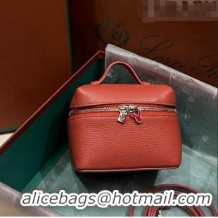 Modern Cheap Loro Piana Extra Pocket L11.5 Pouch in Calfskin with Rabbit Charm LP5455 Brick Red 2023