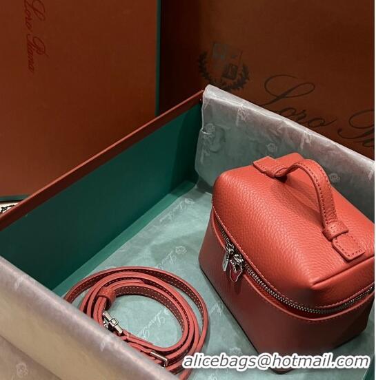 Modern Cheap Loro Piana Extra Pocket L11.5 Pouch in Calfskin with Rabbit Charm LP5455 Brick Red 2023