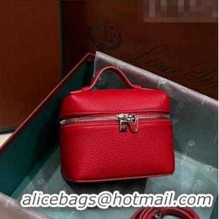 Famous Brand Loro Piana Extra Pocket L11.5 Pouch in Calfskin with Rabbit Charm LP5455 Red 2 2023