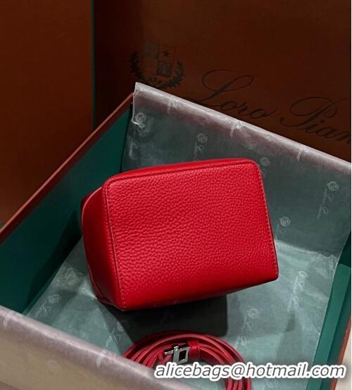 Famous Brand Loro Piana Extra Pocket L11.5 Pouch in Calfskin with Rabbit Charm LP5455 Red 2 2023