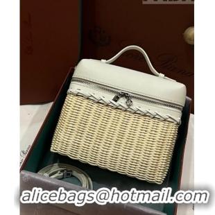 Buy Cheap Loro Piana Extra Pocket Pouch L19 in Wicker and Leather LP5456 White 2023