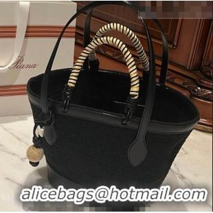 Buy Fashionable Loro Piana Eolian Small Braided Tote Bag LP5458 Black 2023