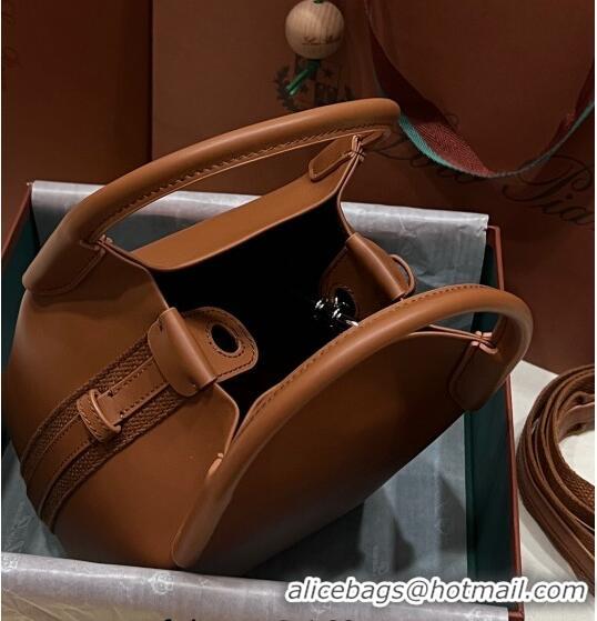 Best Luxury Loro Piana Micro Bale Bucket Bag in Smooth Calfskin LP5459 Brown 2 2023