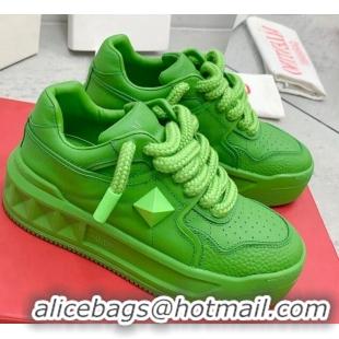 Good Product Valentino ONE STUD XL Sneakers in Nappa Leather Green 0804118