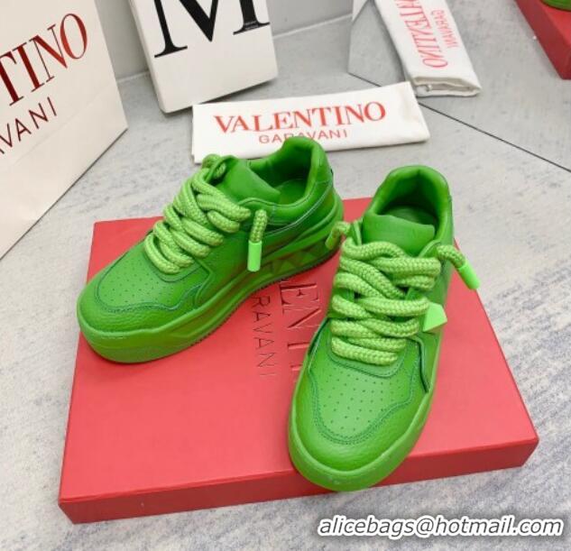 Good Product Valentino ONE STUD XL Sneakers in Nappa Leather Green 0804118