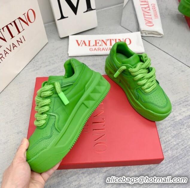 Good Product Valentino ONE STUD XL Sneakers in Nappa Leather Green 0804118