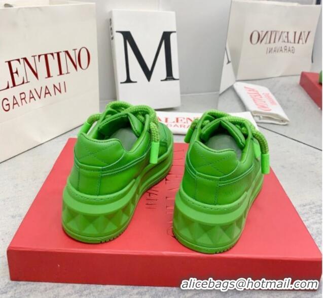 Good Product Valentino ONE STUD XL Sneakers in Nappa Leather Green 0804118