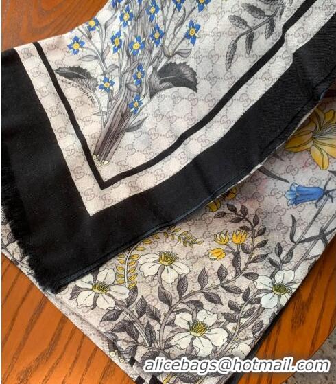 Trendy Design Gucci Flora GG Cashmere Scarf 110x200cm G08231 Black 2023