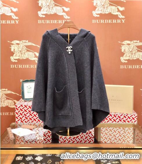 Discount Burberry Cashmere Cape 120x150cm 0822 Dark Grey 2023