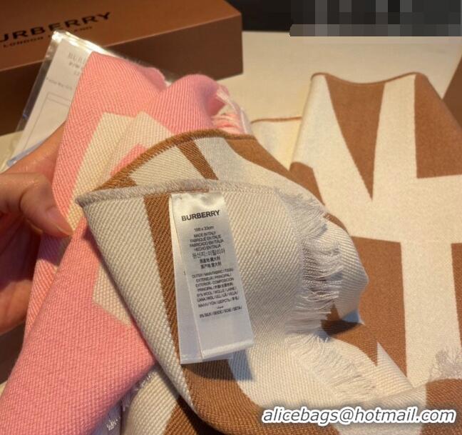 Shop Best Burberry Long Scarf 33x188cm BR082201 Light Pink 2023