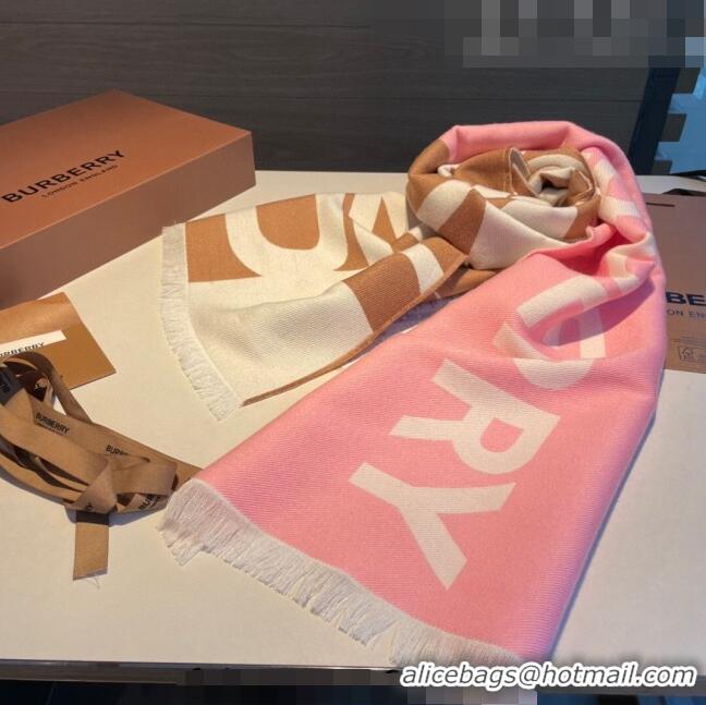 Shop Best Burberry Long Scarf 33x188cm BR082201 Light Pink 2023