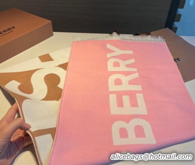 Shop Best Burberry Long Scarf 33x188cm BR082201 Light Pink 2023