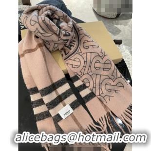 Top Quality Burberry TB Check Cashmere Long Scarf 32x192cm BR082203 Light Pink 2023