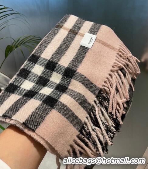 Top Quality Burberry TB Check Cashmere Long Scarf 32x192cm BR082203 Light Pink 2023