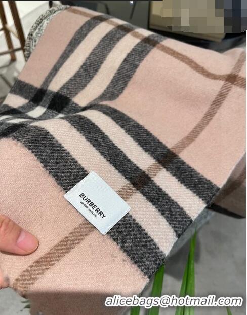 Top Quality Burberry TB Check Cashmere Long Scarf 32x192cm BR082203 Light Pink 2023