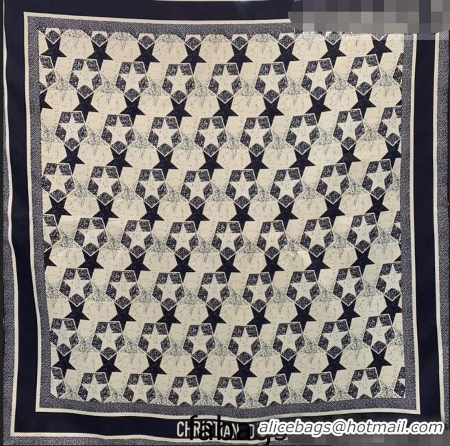 Cheapest Dior Star Silk Square Scarf 90x90cm 053003 Blue 2022