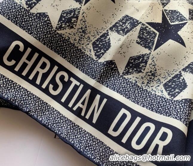 Cheapest Dior Star Silk Square Scarf 90x90cm 053003 Blue 2022