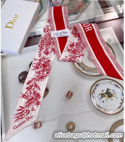 Inexpensive Dior Silk Bandeau Scarf 6x105cm 053005 Red 2022