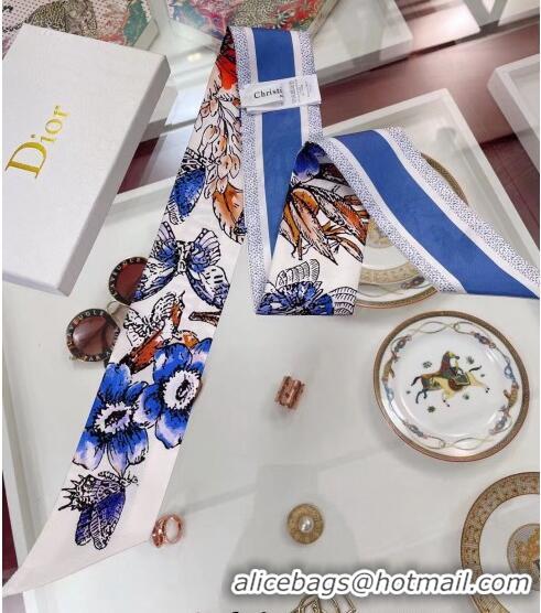 Popular Style Dior Silk Bandeau Scarf 6x105cm 053008 Blue 2022