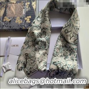 Famous Brand Dior Silk Sqaure Scarf 90x90cm 070531 Grey 2022