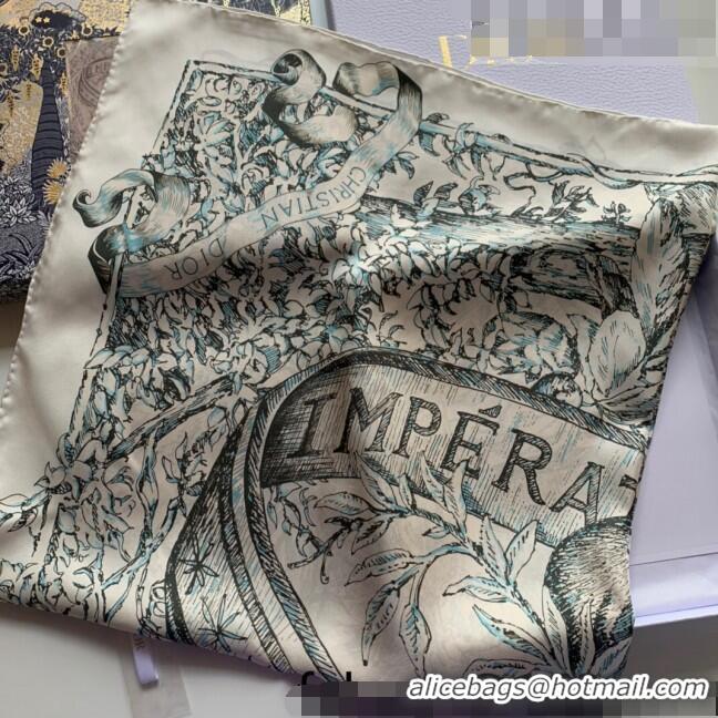 Famous Brand Dior Silk Sqaure Scarf 90x90cm 070531 Grey 2022