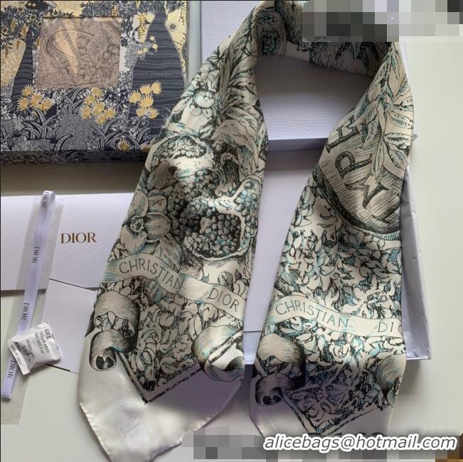 Famous Brand Dior Silk Sqaure Scarf 90x90cm 070531 Grey 2022