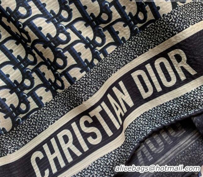 Famous Brand Dior Oblique Silk Long Scarf 65x195cm 0915 Blue 2022