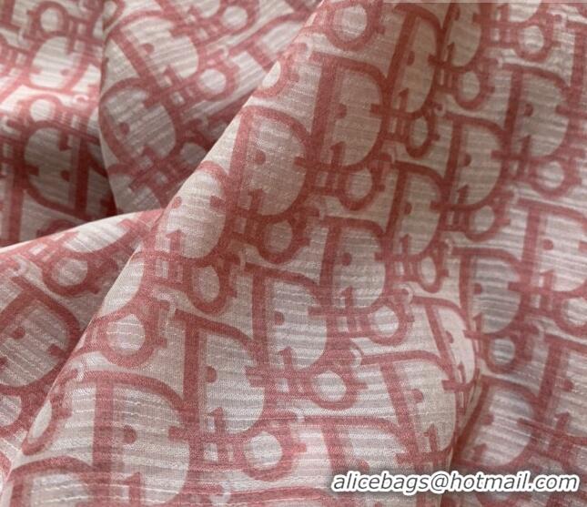 Low Price Dior Oblique Silk Long Scarf 65x195cm 0915 Pink 2022