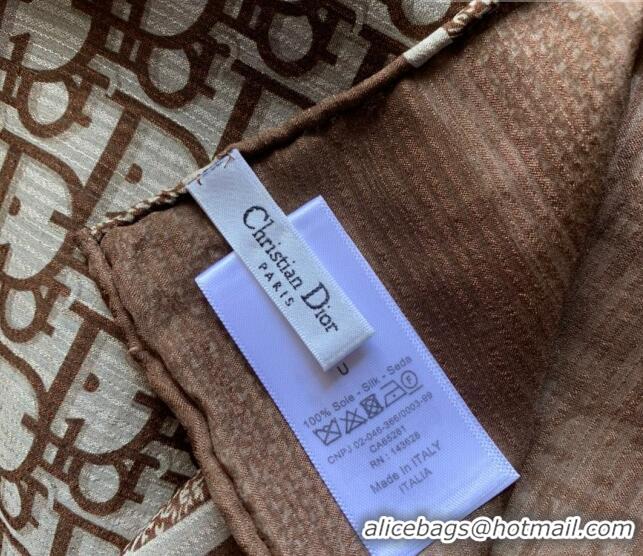 Luxurious Grade Dior Oblique Silk Long Scarf 65x195cm 0915 Camel 2022