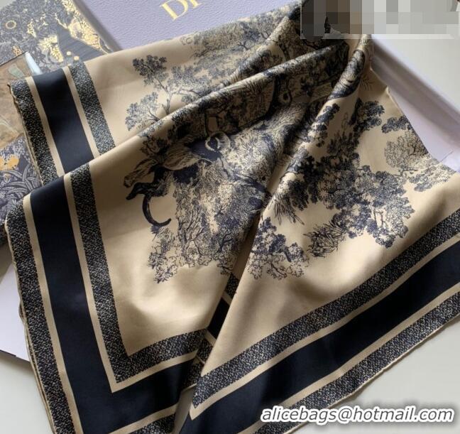 Inexpensive Dior Reverse Silk Square Scarf 90x90cm 0915 Brown 2022