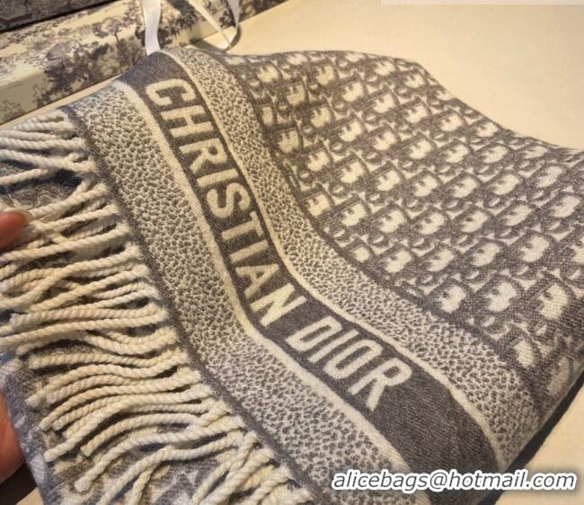 Low Price Dior Oblique Cashmere Long Scarf 50x180cm 091624 Grey 2022