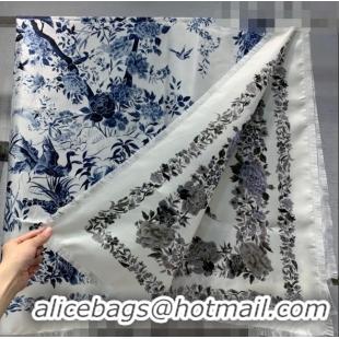 Promotional Dior Jardin Silk Square Scarf 140cm D01810 Blue 2022