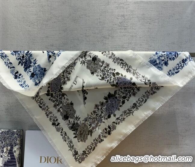 Promotional Dior Jardin Silk Square Scarf 140cm D01810 Blue 2022