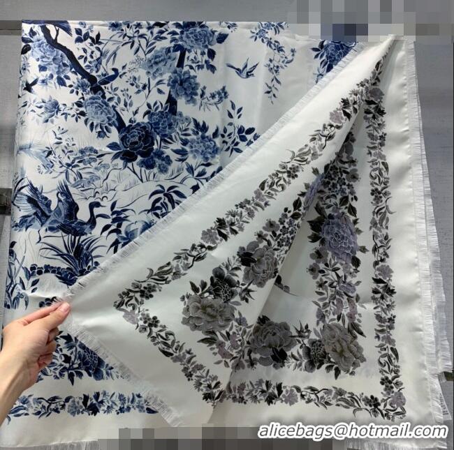 Promotional Dior Jardin Silk Square Scarf 140cm D01810 Blue 2022