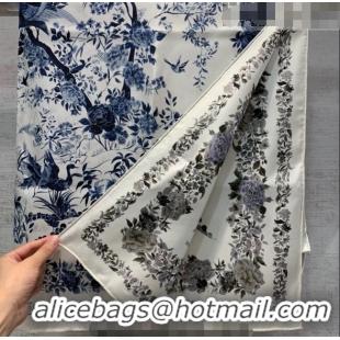 Top Quality Dior Jardin Silk Square Scarf 90cm D01812 Blue 2022