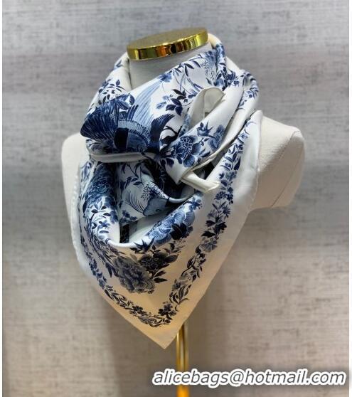 Top Quality Dior Jardin Silk Square Scarf 90cm D01812 Blue 2022