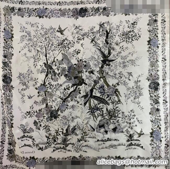 Top Quality Dior Jardin Silk Square Scarf 90cm D01812 Blue 2022