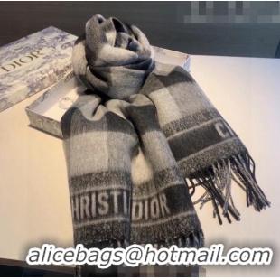 Low Price Dior Check Cashmere Long Scarf CD1849 Grey 2022