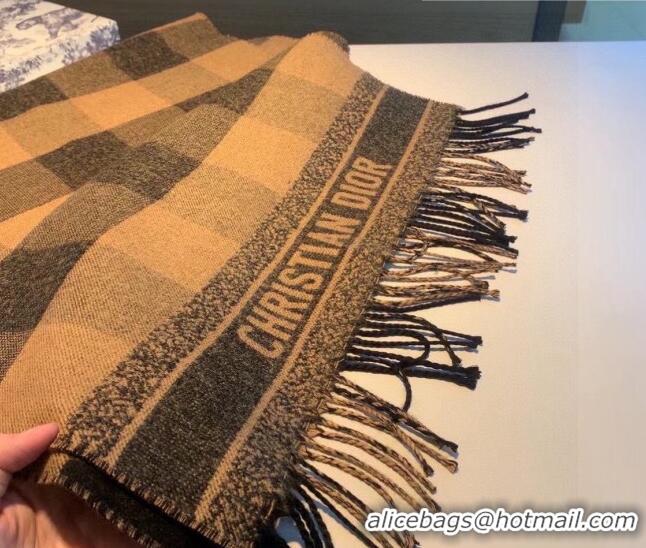 Inexpensive Dior Check Cashmere Long Scarf CD1849 Brown 2022